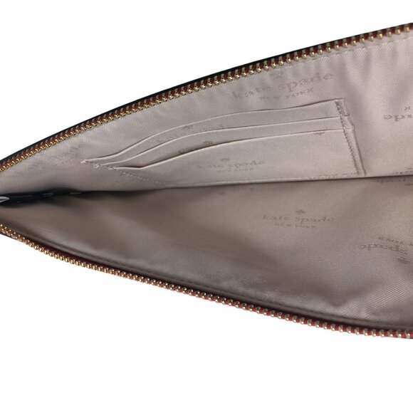 Kate Spade Lucy Medium L-Zip Wristlet Saffiano Leather Candied Cherry Red - Picture 6 of 7